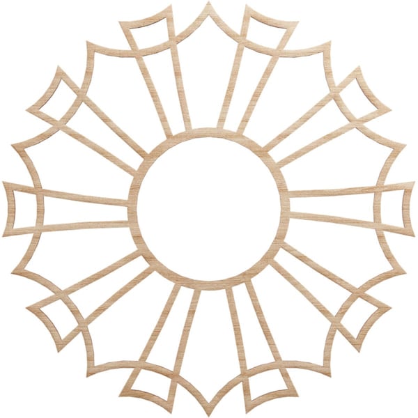 Ekena Millwork Augustus Wood Fretwork Pierced Ceiling Medallion, Alder, 24"OD x 8 1/2"ID x 1/4"T CMWP24X24X0250AUAL - main